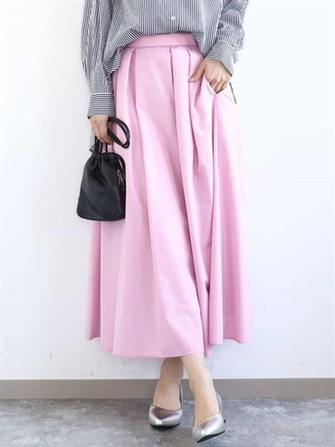 【素色】打褶Ａ字裙[可機洗]
