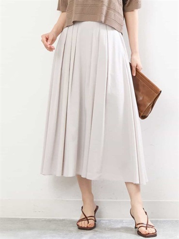 附腰帶打褶裙(淺灰色(91)/38)
