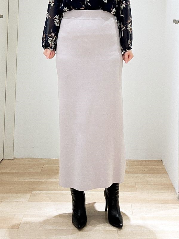 針織長裙(淺灰色(91)/38)