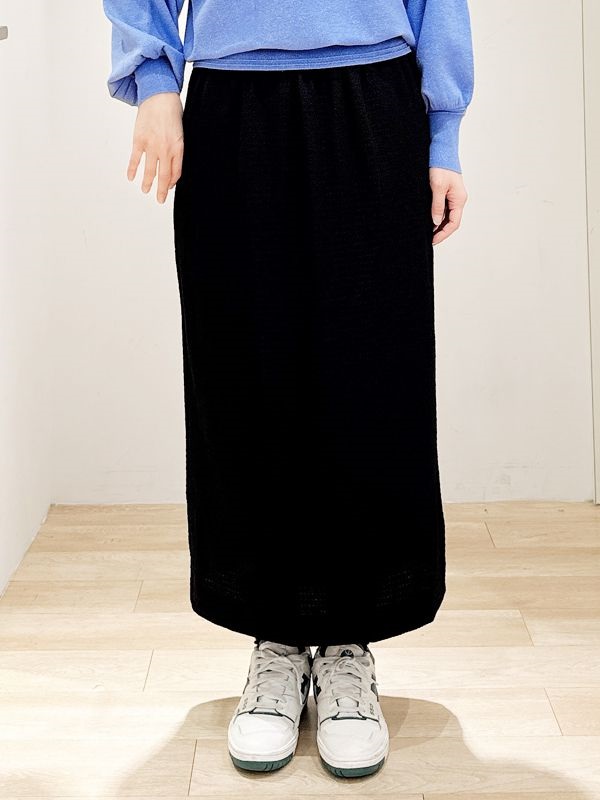 立體波紋窄裙(黑色(94)/38)