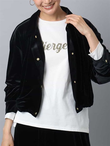 雪紡絲絨短版布勞森(黑色(94)/38)