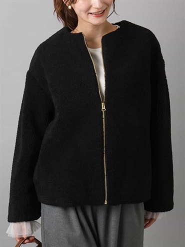 無領布勞森[羊羔毛](黑色(94)/38)