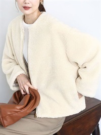 無領布勞森[羊羔毛]