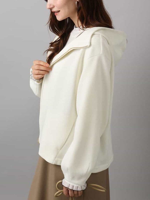 太空棉連帽外套(米白色(80)/38)