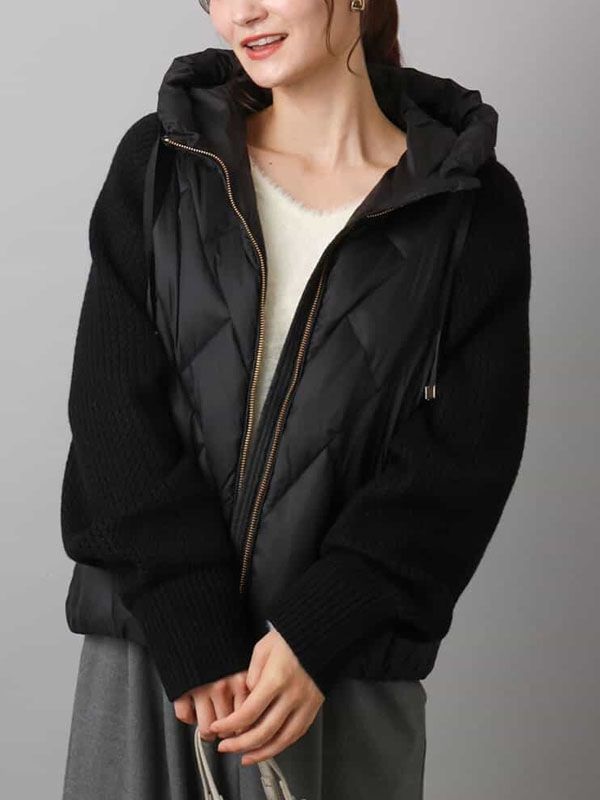 針織拼接羽絨布勞森(黑色(94)/38)