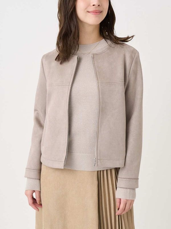 【熱銷】仿麂皮短版布勞森(摩卡色(84)/38)