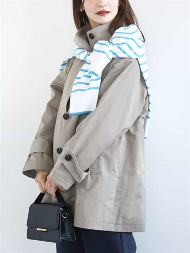 A-LINE輪廓斜紋大衣(摩卡色(84)/38)