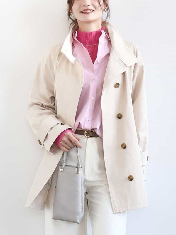 A-LINE輪廓斜紋大衣