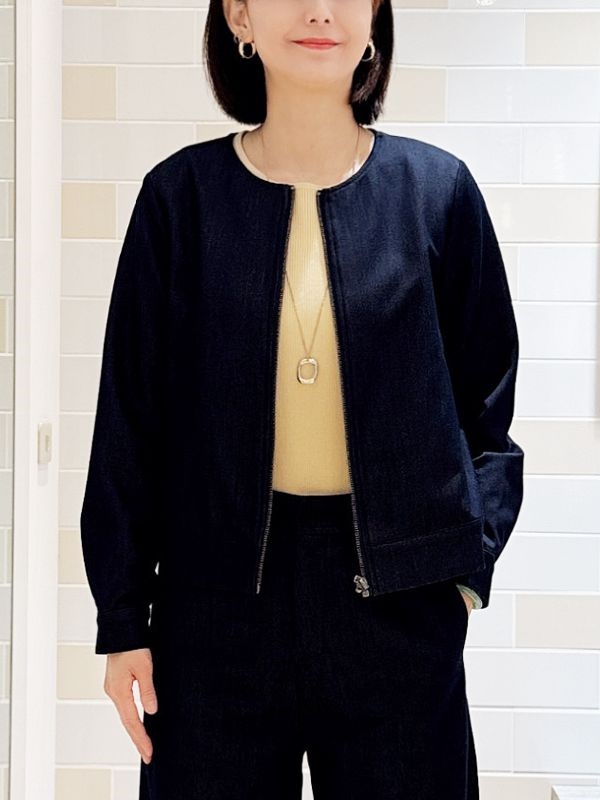 圓領內刷毛外套(深藍色(58)/38)