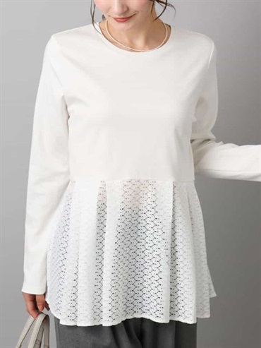 幾何蕾絲拼接設計內搭上衣[可機洗]