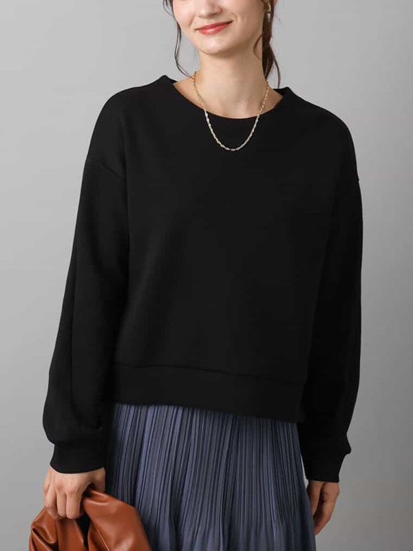 太空棉短版上衣[可機洗](黑色(94)/38)