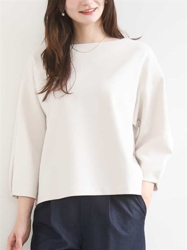 棉感羅馬布上衣(米色(82)/38)