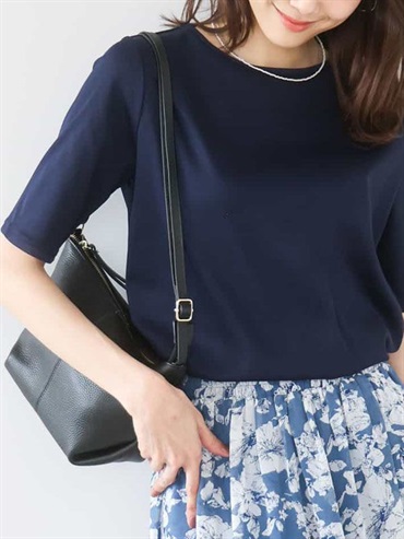 絲光羅紋五分袖上衣