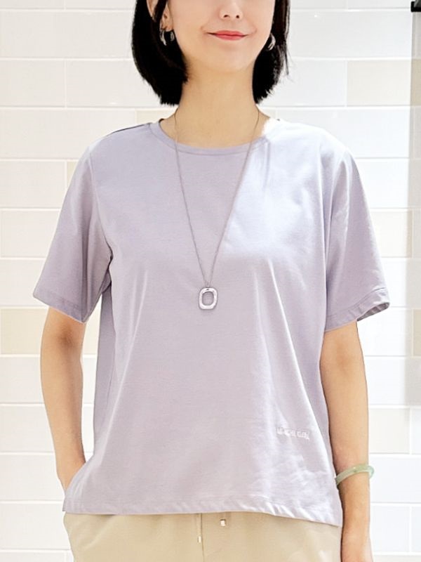 優雅五分袖T shirt(淺藍紫色(62)/38)