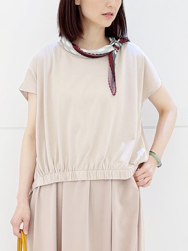 法式袖剪接上衣[涼感/可機洗](米色(82)/38)