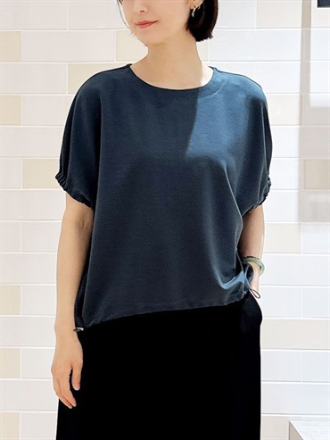 抽繩設計連袖上衣[涼感](深綠色(36)/38)