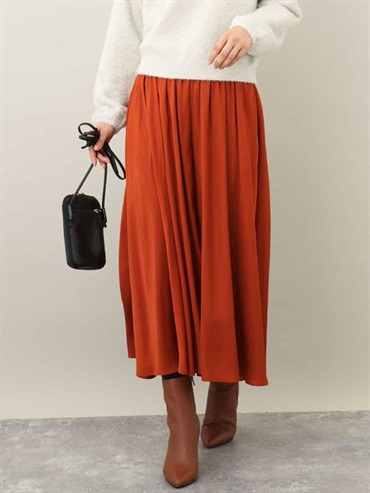 寬褲裙[磨毛緞面材質/可機洗](桔色(15)/38)