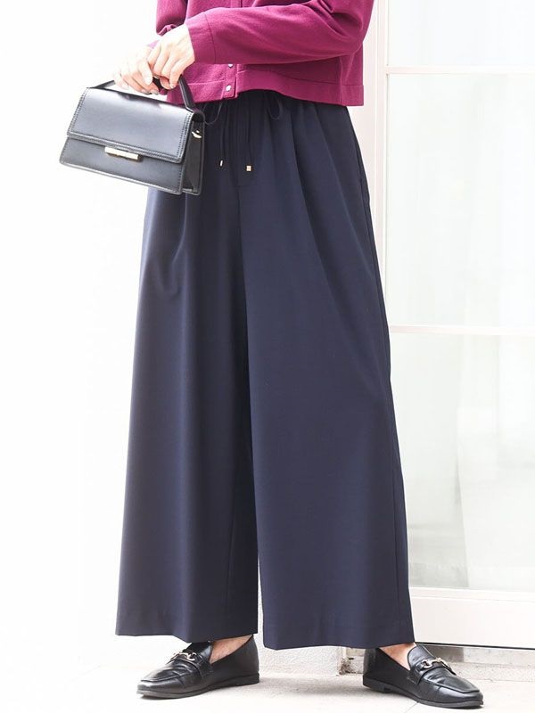 直筒寬褲[條紋/素面](海軍藍(57)/38)