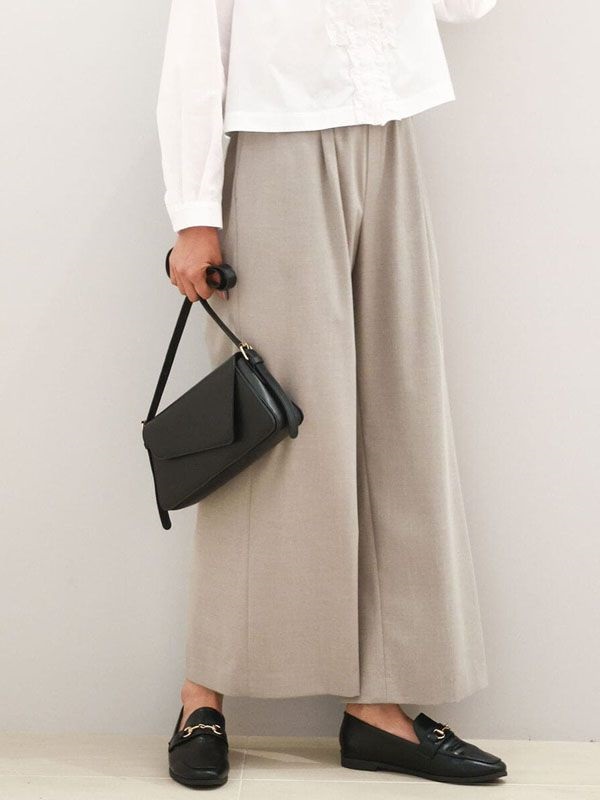 直筒寬褲[條紋/素面]