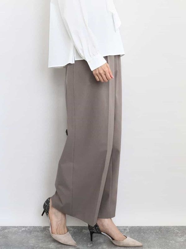 直筒寬褲[格紋/素面](摩卡色(84)/38)