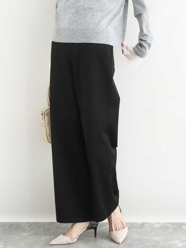 內刷毛靴型牛仔寬褲[可機洗](黑色(94)/38)