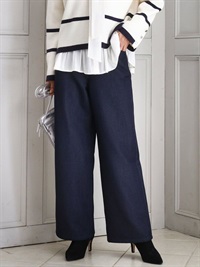 內刷毛靴型牛仔寬褲[可機洗]