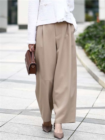 繭型褲[附腰帶](米色(82)/38)