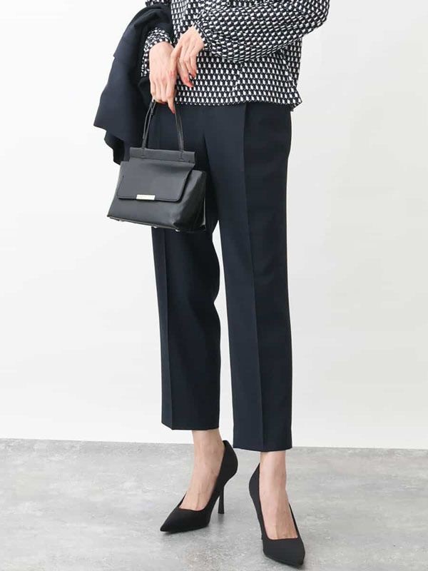 亞麻感基本款錐形褲[成套搭配/可機洗](海軍藍(57)/36)