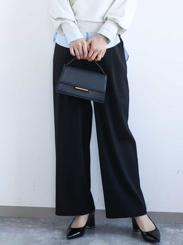 TR彈性寬褲(黑色(94)/38)