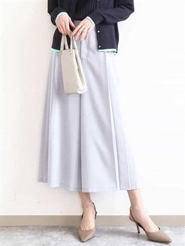 側邊百褶寬褲(灰藍色(50)/38)