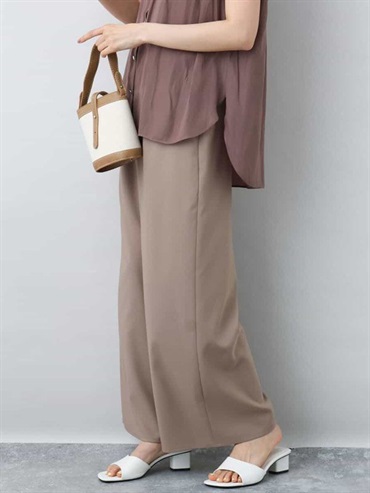 休閒寬褲[機能素材/可機洗](摩卡色(84)/38)