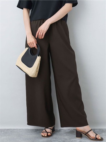 休閒寬褲[機能素材/可機洗](棕色(87)/38)