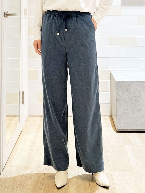 抽繩直筒寬褲(藍色(55)/38)