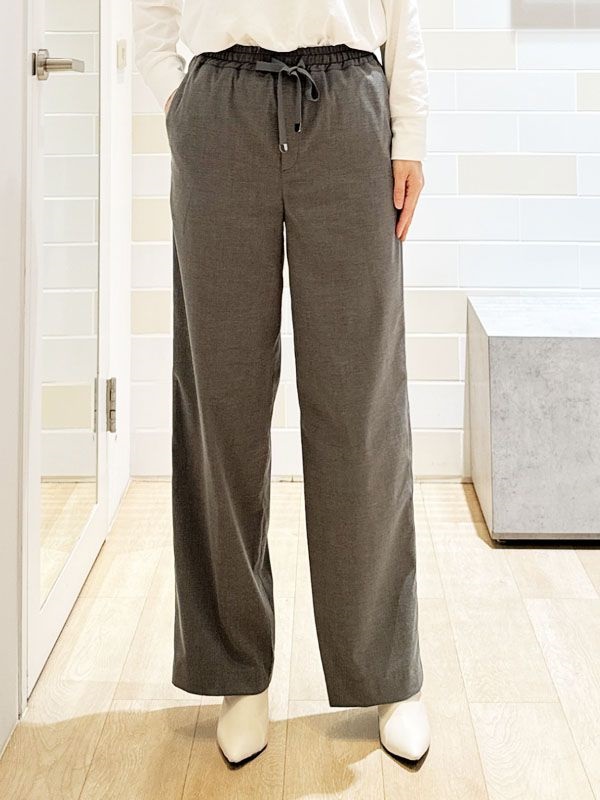 抽繩直筒寬褲(深灰色(93)/38)