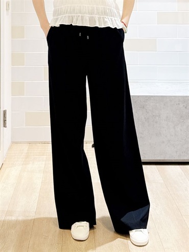 【再入荷】抽皺直筒寬褲(深藍色(58)/38)