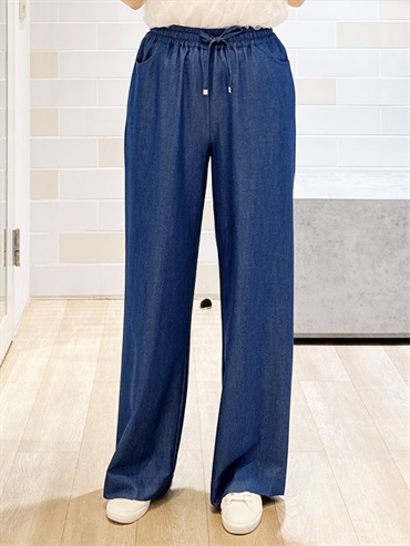 【熱銷】輕鬆優雅寬褲[涼感素材](海軍藍(57)/38)