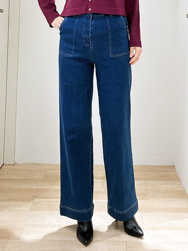 設計款丹寧褲(藍色(55)/38)