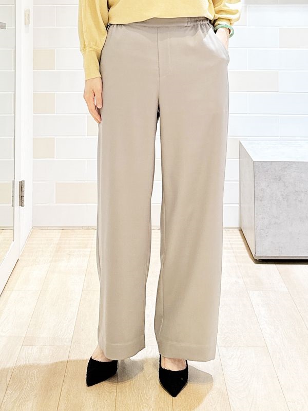 休閒舒適寬褲[可機洗](淺灰色(91)/38)