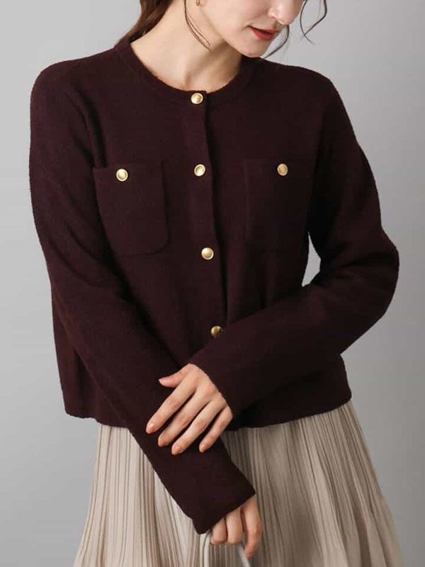 迷你圈圈紗開襟衫(棕色(87)/38)