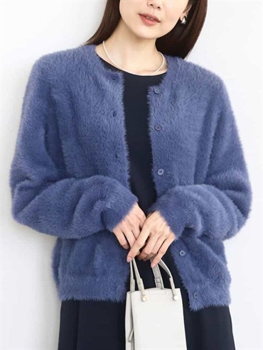 羽毛感針織開襟衫