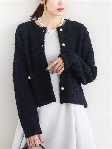 粗花呢針織外套