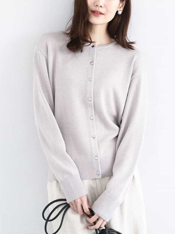 高質感亮絲開襟衫(摩卡米(82)/38)