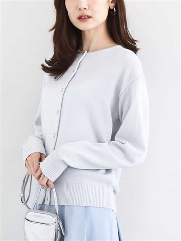 高質感亮絲開襟衫(淺灰色(91)/38)