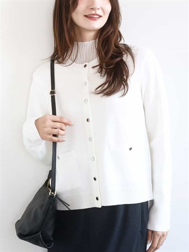 西裝感針織開襟衫(白色(90)/38)