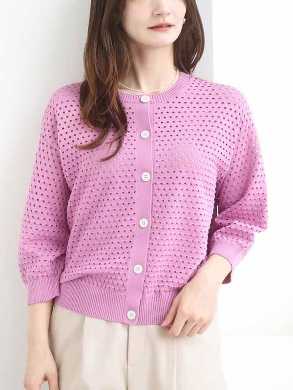 鏤空編織針織上衣[2WAY/成套搭配]