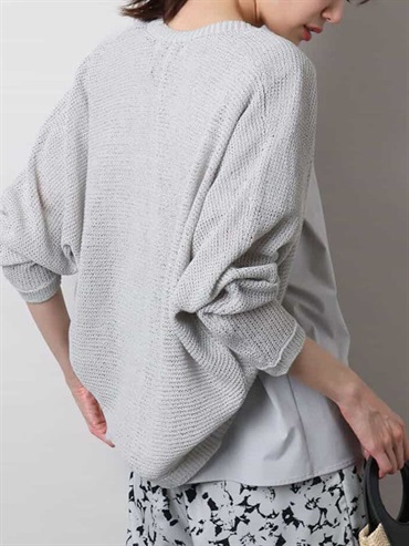 亞麻混紡針織開襟衫(淺灰色(91)/38)