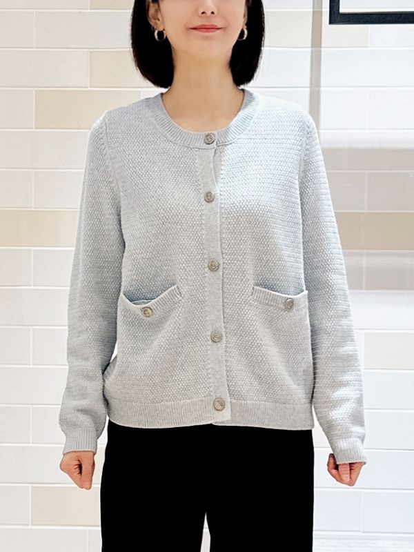 織紋開襟衫(天藍色(50)/38)