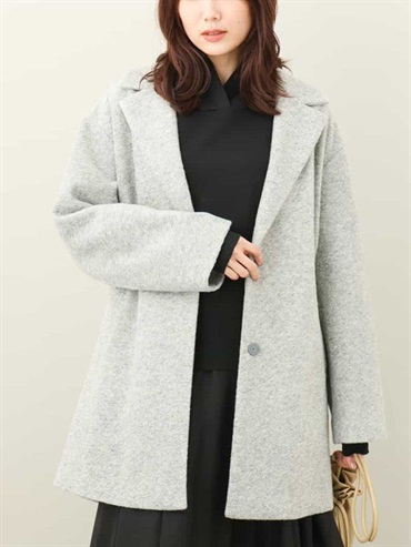 西裝領中長版大衣[Sliver](淺灰色(91)/38)