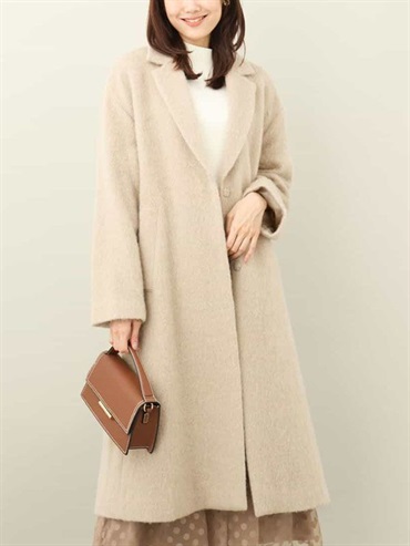 長版徹斯特大衣[馬海毛](米色(82)/38)