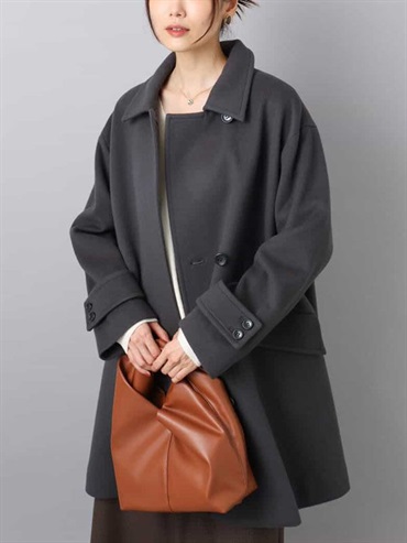 SUPER100立領中長版大衣(深灰色(93)/38)